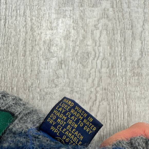 Vintage Colours Sweater Men's Large Geometric Striped 90s 100% Shetland Wool - Picture 5 of 7